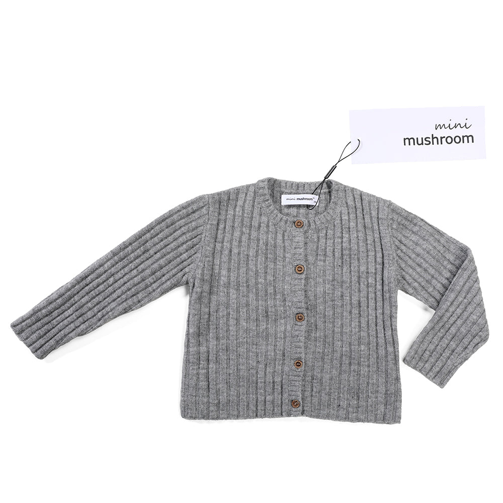 gray wool cardigan